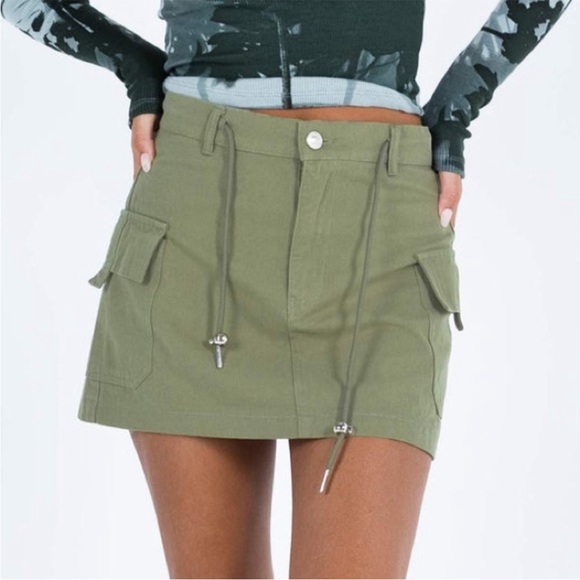 Princess Polly Torres Cargo Mini Skirt - Olive - Picture 1 of 4
